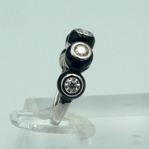 Sz 6 Genuine White Moissanite (VS-EF) Ring - Picture 2 of 6